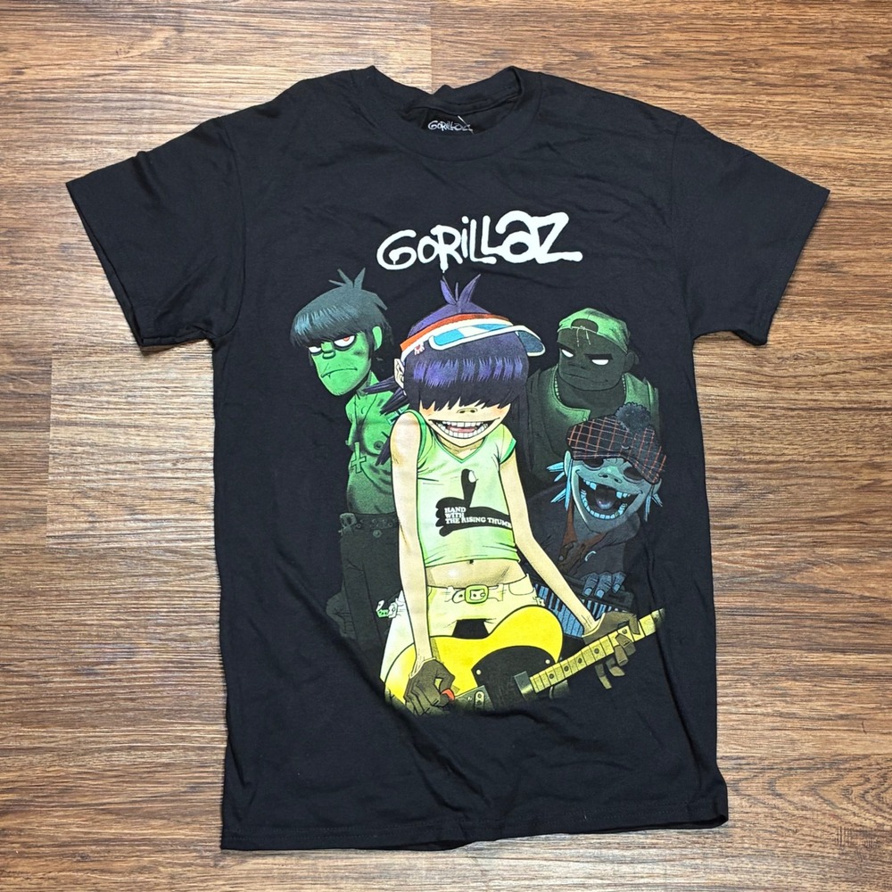 Gorillaz Band Graphic T-Shirt Black Men's Small 2D Murdoc Noodle Russel Tee